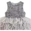 Textured Bodice Tulle Gown, Grey - Dresses - 3 - thumbnail