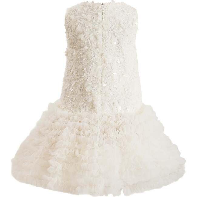 Whispered Petal Mini Dress, Cream - Dresses - 4