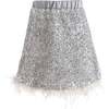 Sequin Feather-Trim Set, Silver - Mixed Apparel Set - 6 - thumbnail