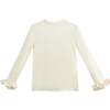 Top with Satin Ruffle Cuffs, Cream - Sweaters - 2