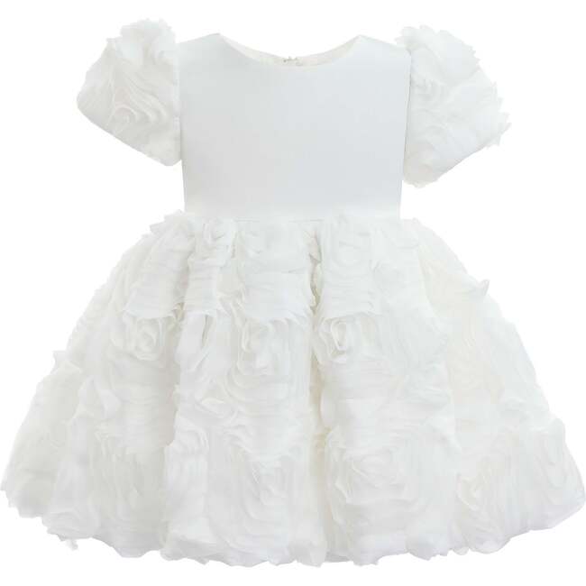 Bow Rosette Dress, White