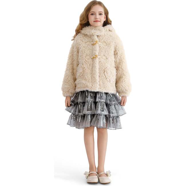 Bunny-Eared Fuzzy Jacket, Cream