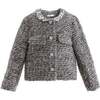 Boucle Jewel-Collar Jacket, Grey - Jackets - 1 - thumbnail
