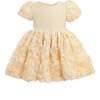Bow Rosette Dress, Champagne - Dresses - 1 - thumbnail