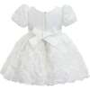Bow Rosette Dress, White - Dresses - 2 - thumbnail