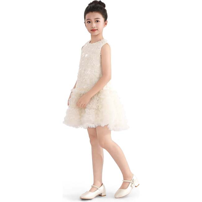 Whispered Petal Mini Dress, Cream - Dresses - 5