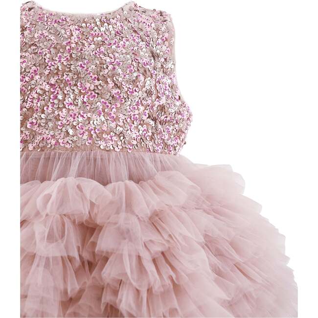 Sparkle Tiered Tulle Dress, Pink - Dresses - 4
