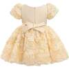 Bow Rosette Dress, Champagne - Dresses - 2 - thumbnail