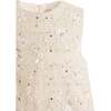 Sequin Feather-Hem Dress, Cream - Dresses - 3 - thumbnail