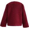 Tweed Button-Up Jacket, Red - Jackets - 5
