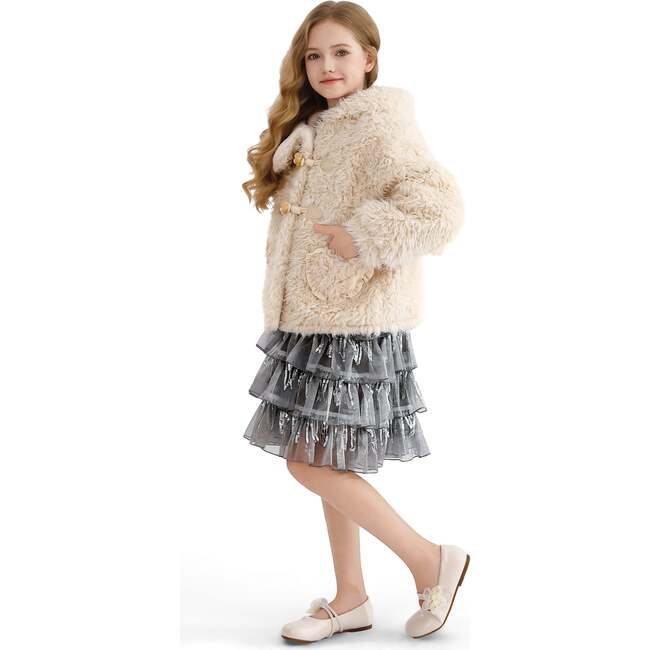 Bunny-Eared Fuzzy Jacket, Cream - Jackets - 4