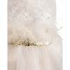Feathered Tulle Party Dress, White - Dresses - 3 - thumbnail