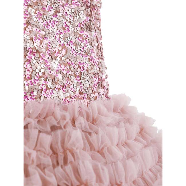 Sparkle Tiered Tulle Dress, Pink - Dresses - 5