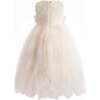 Feathered Tulle Party Dress, White - Dresses - 4 - thumbnail