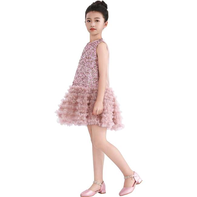 Sequin & Tulle Party Dress, Pink - Dresses - 6