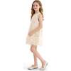 Sequin Feather-Hem Dress, Cream - Dresses - 6 - thumbnail