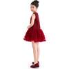 Tweed & Tulle Ruffle Dress, Red - Dresses - 7