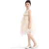 Feathered Tulle Party Dress, White - Dresses - 5 - thumbnail