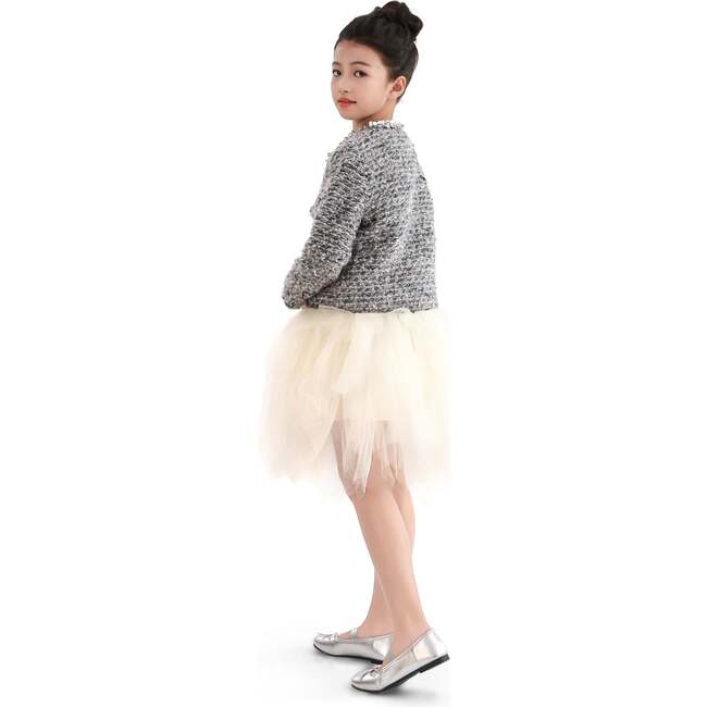 Boucle Jewel-Collar Jacket, Grey - Jackets - 6