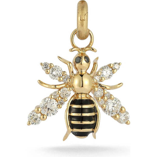 14K Gold Diamond & Enamel Betty Bee Charm