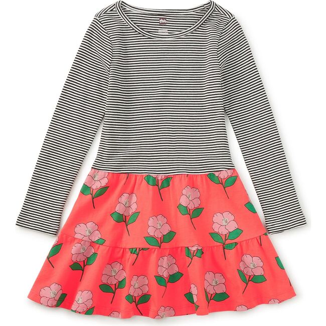 Tiered Skirted Twirl Dress, Winter Camellia