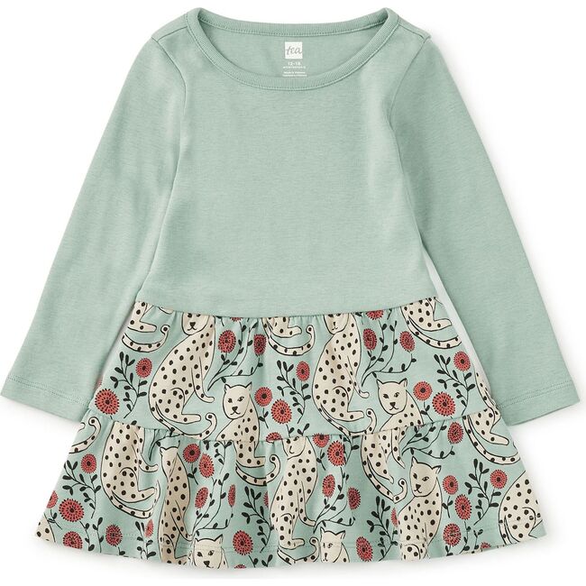 Tiered Skirted Twirl Dress, Leopard Floral