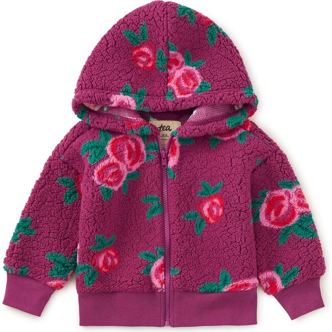 Teddy Fleece Baby Hoodie, Painted Rose