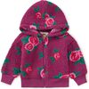 Teddy Fleece Baby Hoodie, Painted Rose - Sweatshirts - 1 - thumbnail