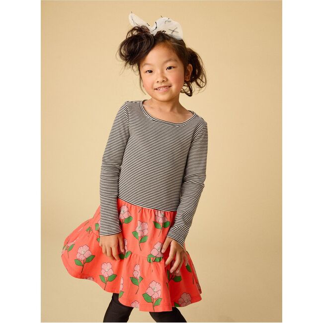 Tiered Skirted Twirl Dress, Winter Camellia