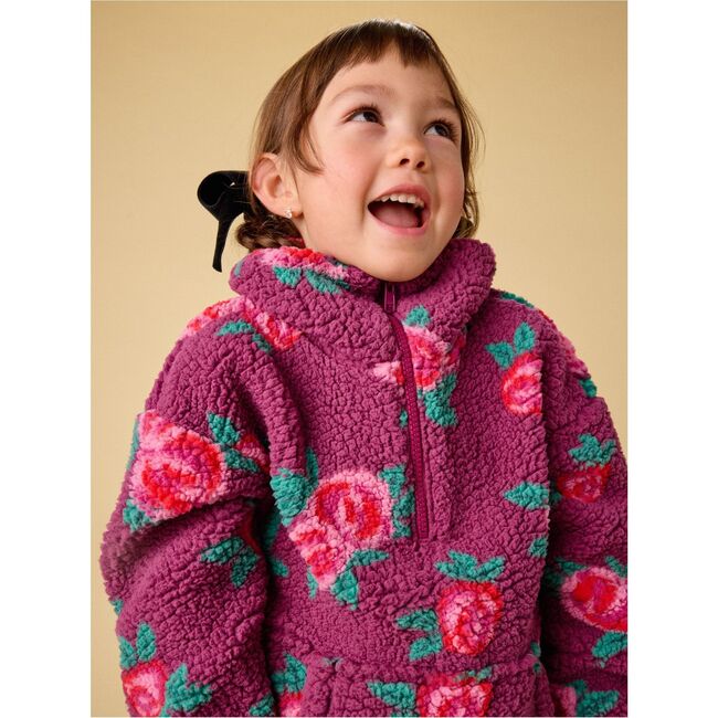 Teddy Fleece Pullover, Painted Rose