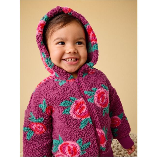 Teddy Fleece Baby Hoodie, Painted Rose - Sweatshirts - 3