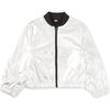 Metallic Bomber Jacket, Metallic Silver - Jackets - 1 - thumbnail