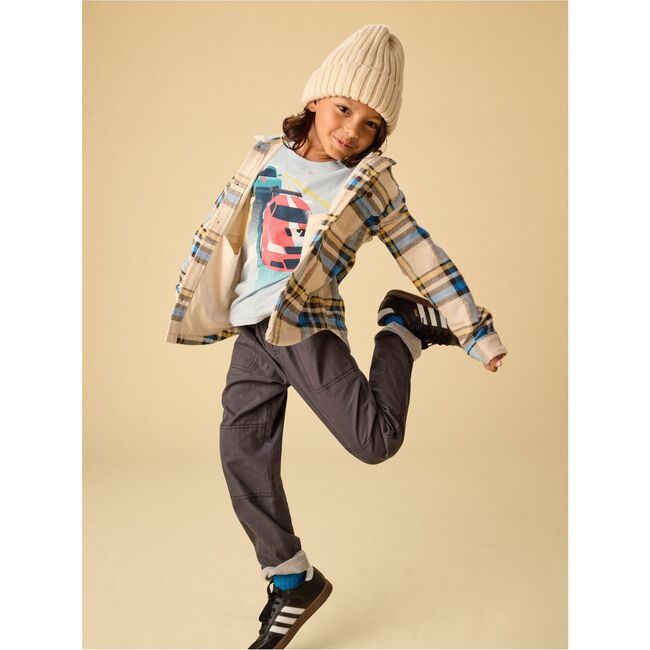 Racecars Graphic Tee, Blue Fog - T-Shirts - 4