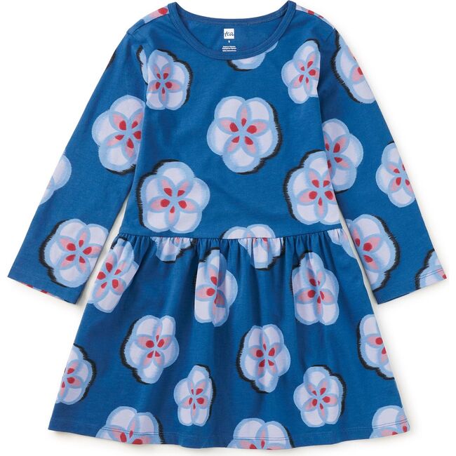 Long Sleeve Skirted Dress, Ikat Floral