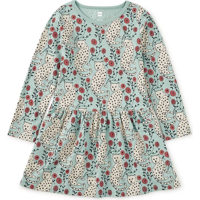 Long Sleeve Pocket Dress, Leopard Floral