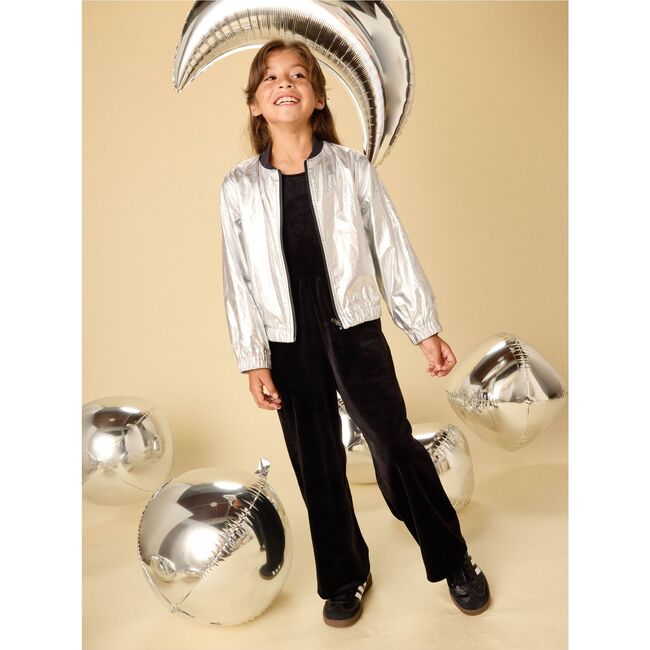 Metallic Bomber Jacket, Metallic Silver - Jackets - 3