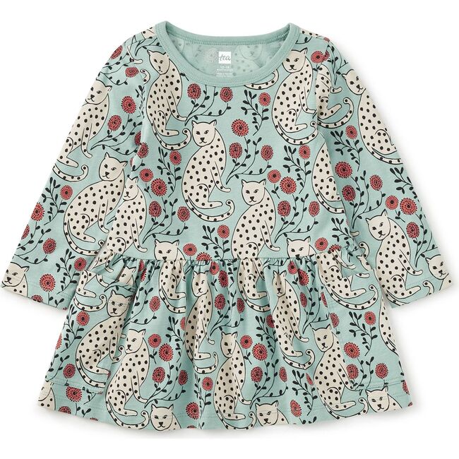 Long Sleeve Pocket Dress, Leopard Floral