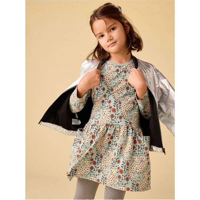 Long Sleeve Pocket Dress, Leopard Floral - Dresses - 5