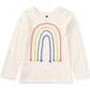 Embroidered Rainbow Tee, Chalk - T-Shirts - 1 - thumbnail