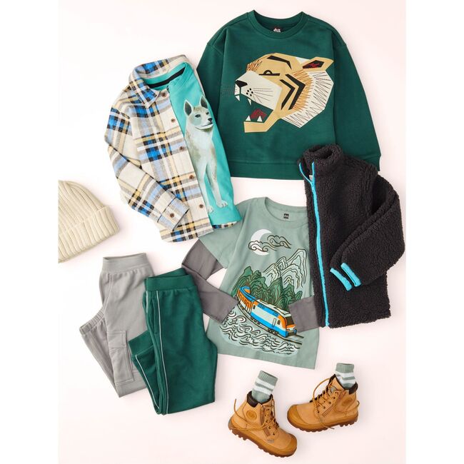 Embroidered Tiger Popover, Jungle - Sweatshirts - 7