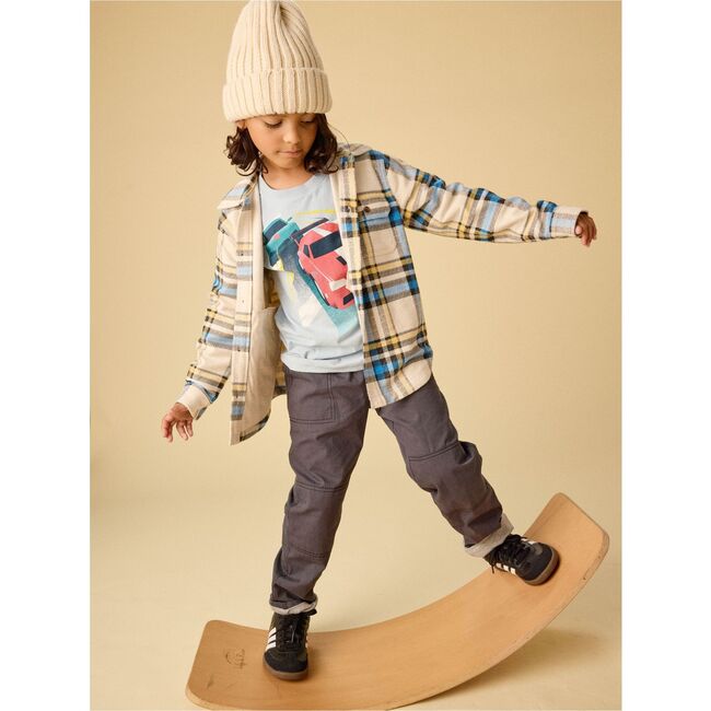 French Terry Plaid Shacket, Gangwon-do Plaid - Jackets - 6