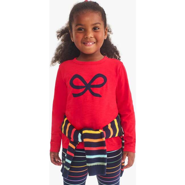Kids Long Sleeve Bow Tee, Lollipop Bow
