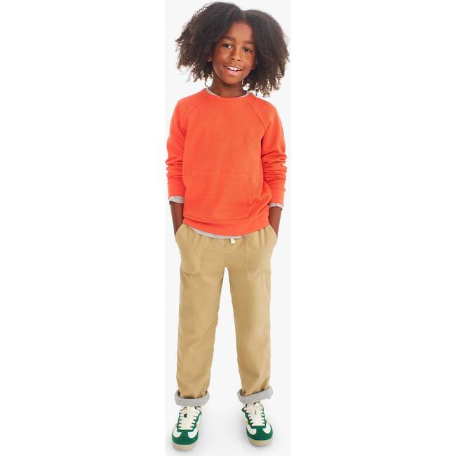 Kids Heathered Waffle Pocket Tee, Heather Pumpkin - T-Shirts - 3