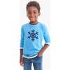 Kids Long Sleeve Snowflake Tee, Cornflower Snowflake - T-Shirts - 2 - thumbnail