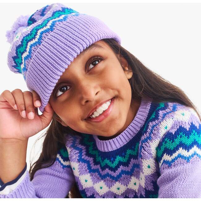 Kids Fair Isle Beanie, Iris Fair Isle