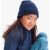 Kids Cotton Beanie, Navy - Winter Hats - 3 - thumbnail