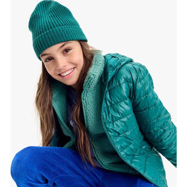 Kids Cotton Beanie, Spruce - Winter Hats - 4