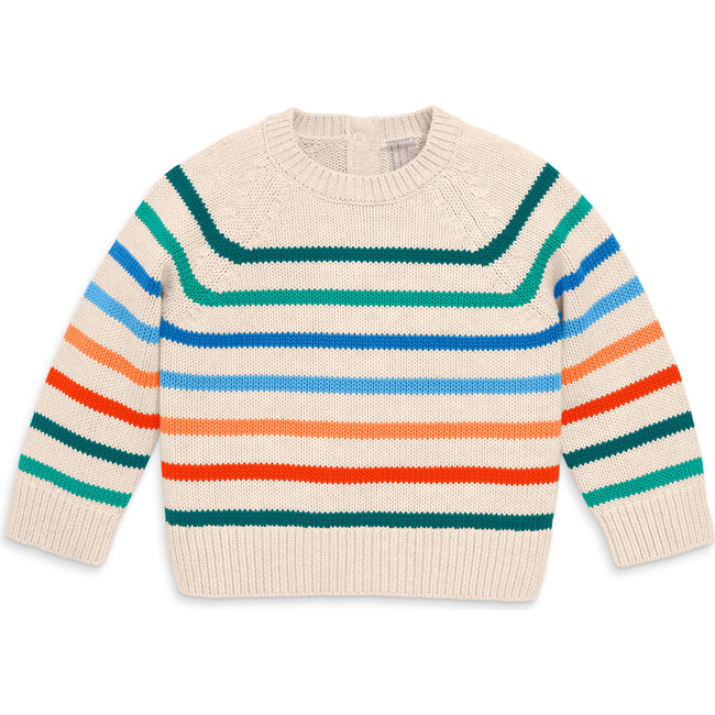 Baby Rainbow Stripe Sweater, Heather Sand Multi Stripe
