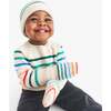 Baby Rainbow Stripe Sweater, Heather Sand Multi Stripe - Sweaters - 3 - thumbnail