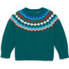 Baby Fair Isle Sweater, Spruce Rainbow Fairisle - Sweaters - 1 - thumbnail
